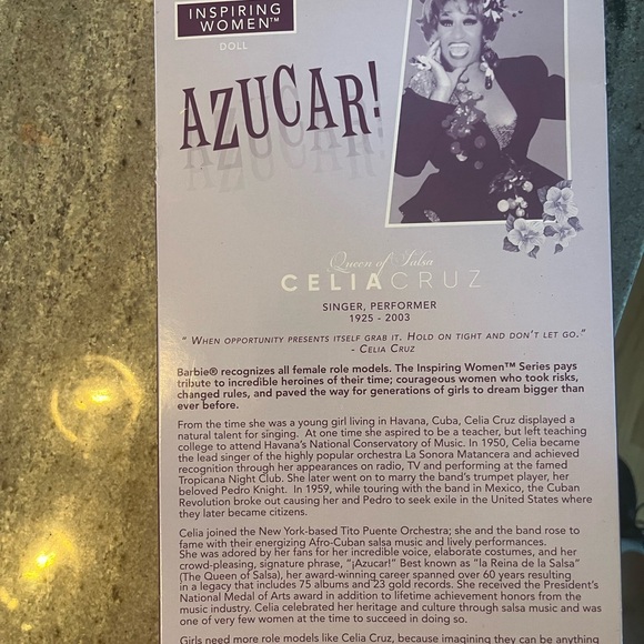 Barbie Inspiring Women Celia Cruz Doll - Picture 2 of 4